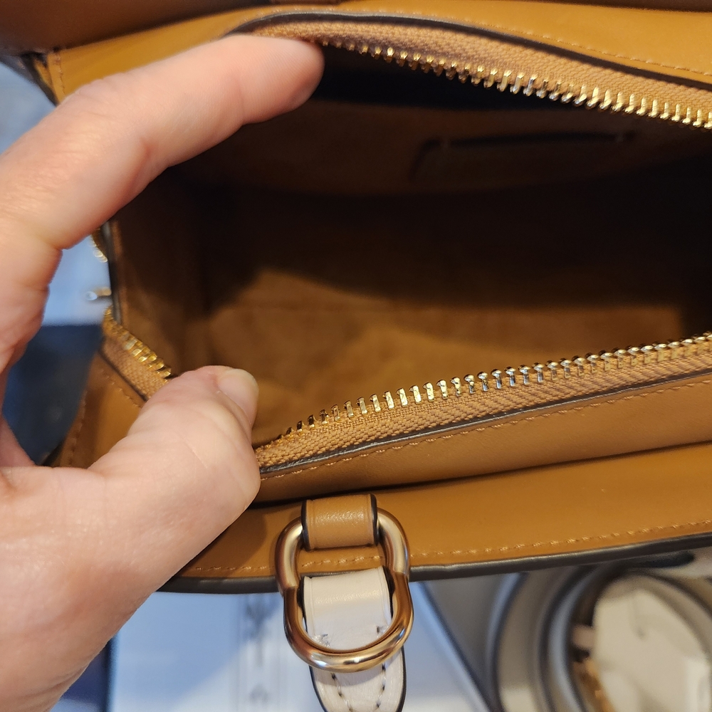 Coach Brown and Cream Satchel with Signature Monogram New Without Tags - Picture 3 of 6